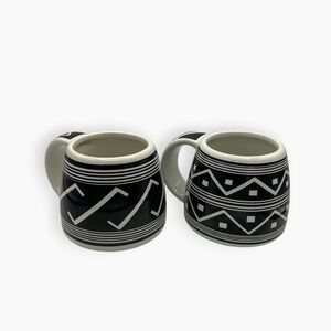 Treasure Chest COFFEE MUG Lot 2 Aztec Southwest Black White Las Cruces NM 5 & 19